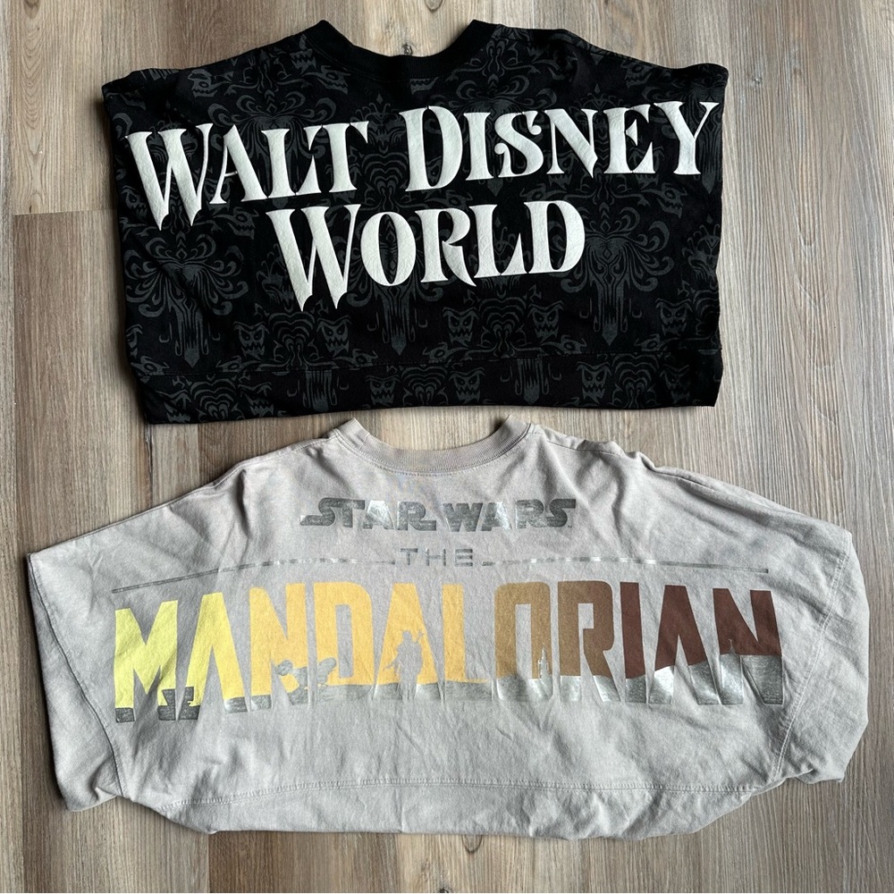 Lot of 2 Disney Spirit Jersey Star Wars Mandalorian Haunted Mansion Size Small